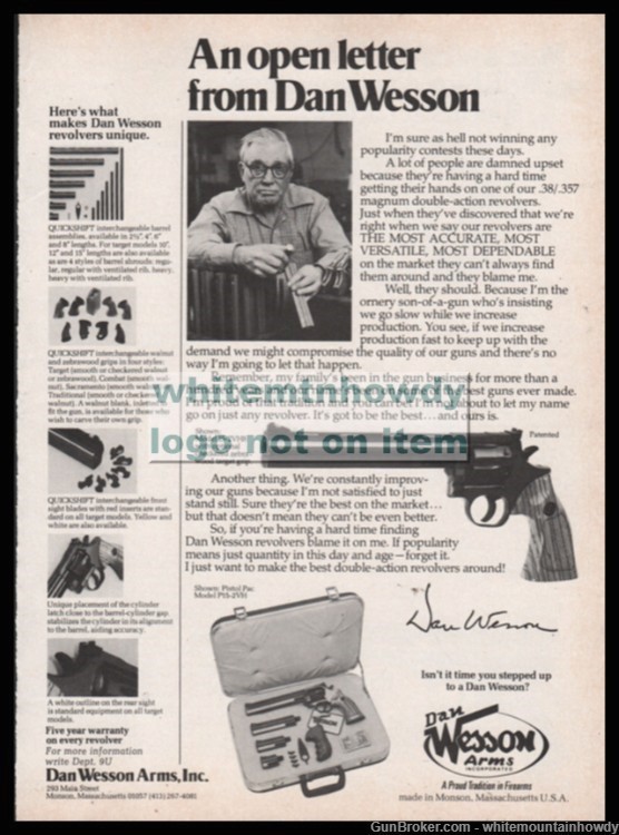 1978 DAN WESSON Model 15-2VH8 Revolver PRINT AD-img-0