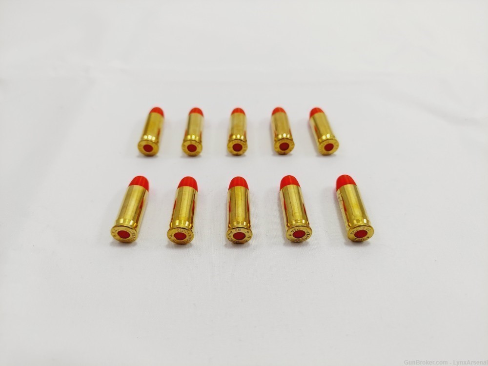 38 Super Brass Snap caps / Dummy Training Rounds - Set of 10 - Red-img-3