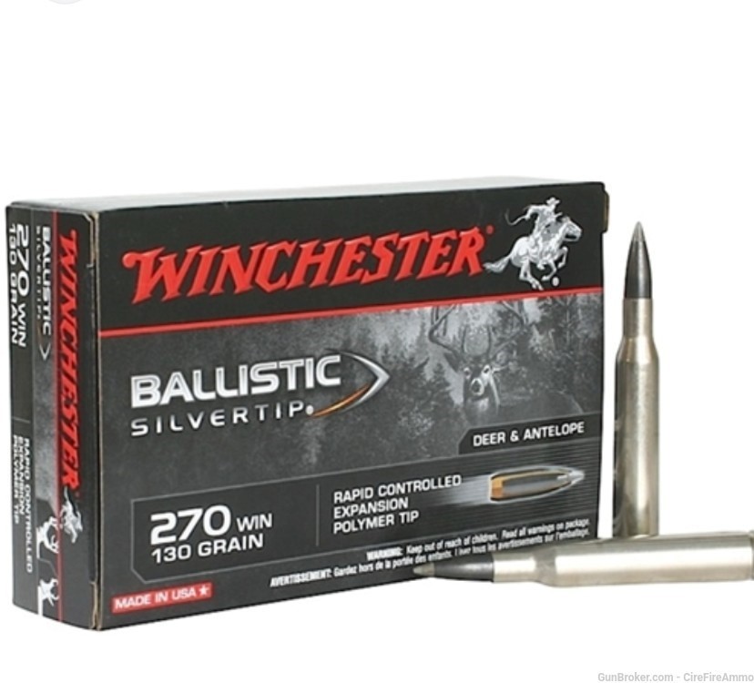 Winchester Ballistic Silvertip 270 WSM 150 gr 20 rounds) No Credit Card Fee-img-0