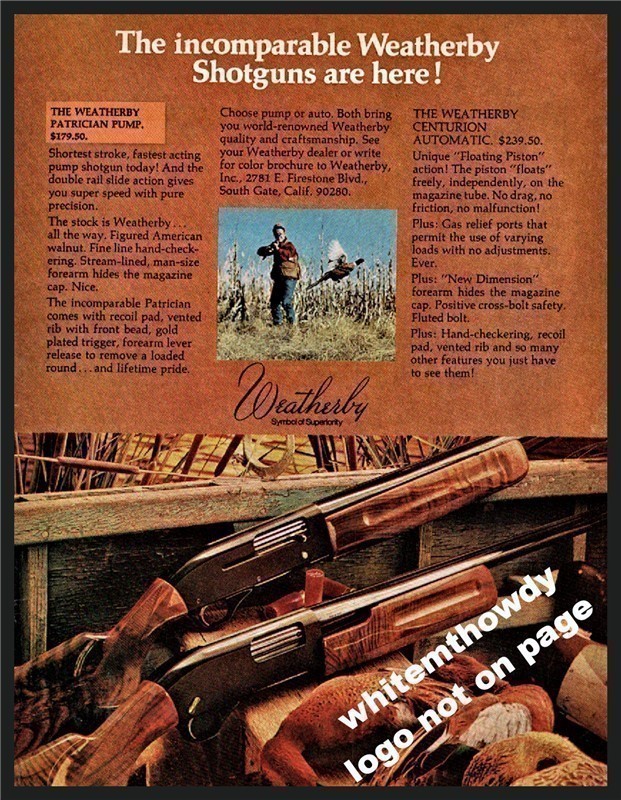 1972 WEATHERBY Patrician Pump Centurion Auto AD-img-0