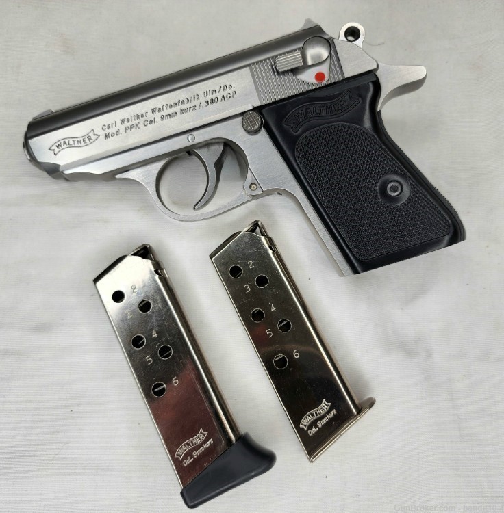 Walther PPK .380 ACP Stainless/Black 3.3" Barrel 6Rounds 4796001 16760-img-1