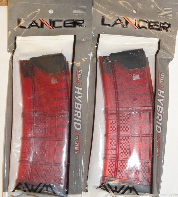 Lancer AR-15 Blood Red 30rd 5.56 Magazines - Set of Two!-img-0