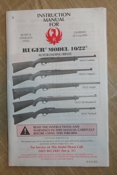 Ruger 10/22 Factory Manual-img-0
