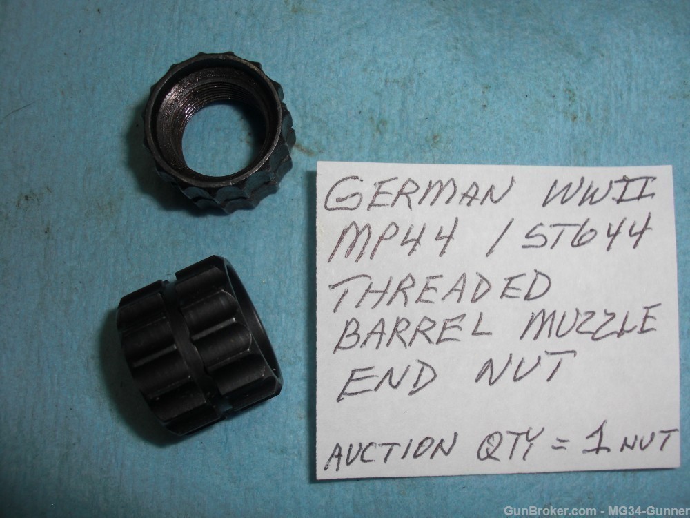 German WWII MP44 STG44 Threaded Barrel End Muzzle Nut - Qty=1-img-0