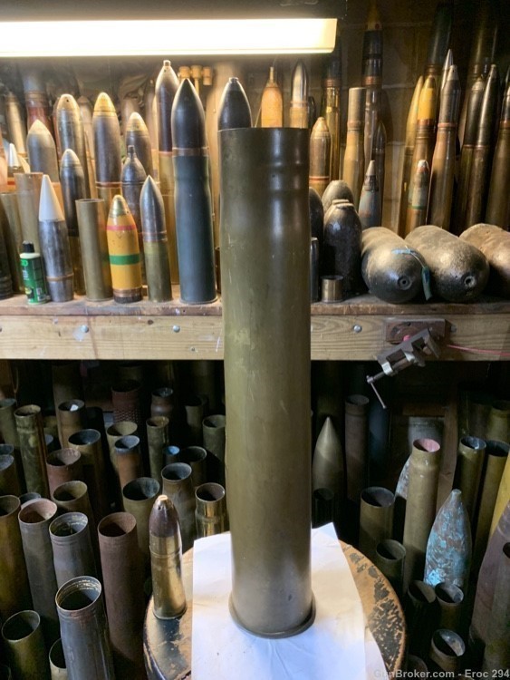 Ww1 German 88mm brass flak16 AA shellcase-img-0