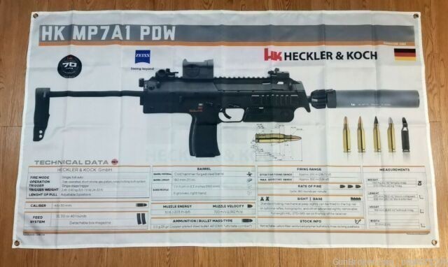 HK MP7A1 PDW HECKLER & KOCH Banner 3x5ft -img-0