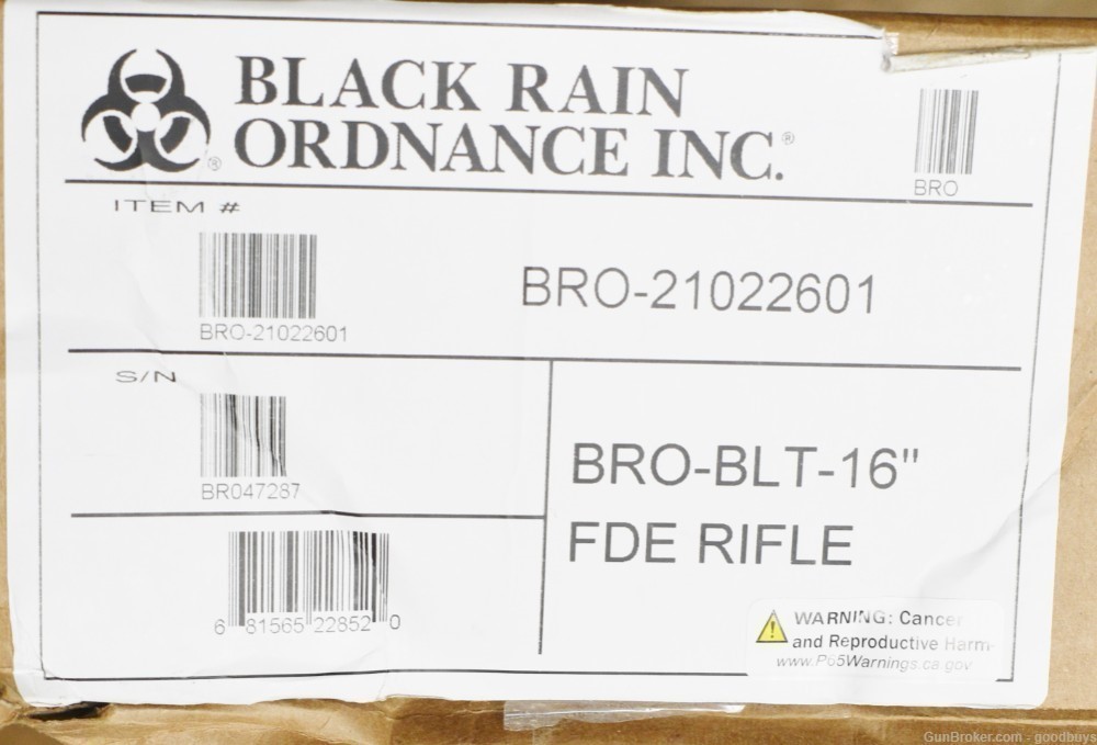 BLACK RAIN ORDNANCE BILLET RIFLE 5.56 NATO FDE BRO-21022601 16" NIB SALE-img-4