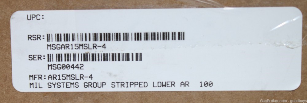 MIL SYSTEMS GROUP STRIPPED LOWER RECEIVER MULTI-CAL AR15MSLR-4 NIB SALE-img-5