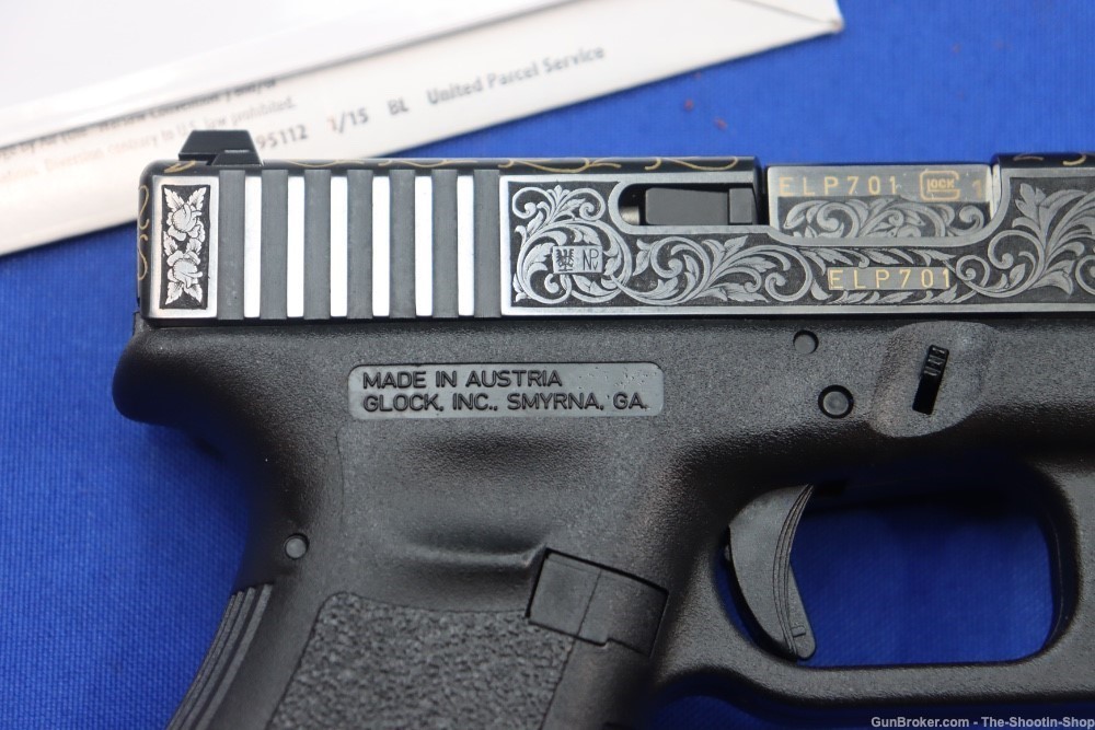 #1 of 10 Sets ELP Factory Engraved & Gold Inlaid Glock Model G19 Pistol Set-img-10