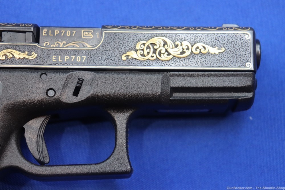 #1 of 10 Sets ELP Factory Engraved & Gold Inlaid Glock Model G19 Pistol Set-img-20