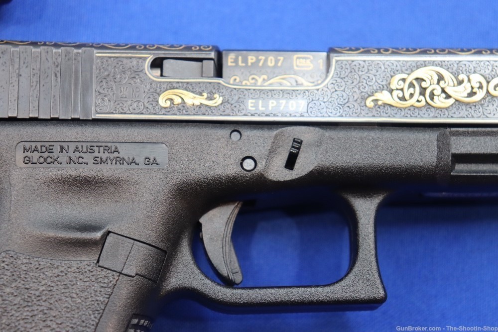#1 of 10 Sets ELP Factory Engraved & Gold Inlaid Glock Model G19 Pistol Set-img-21