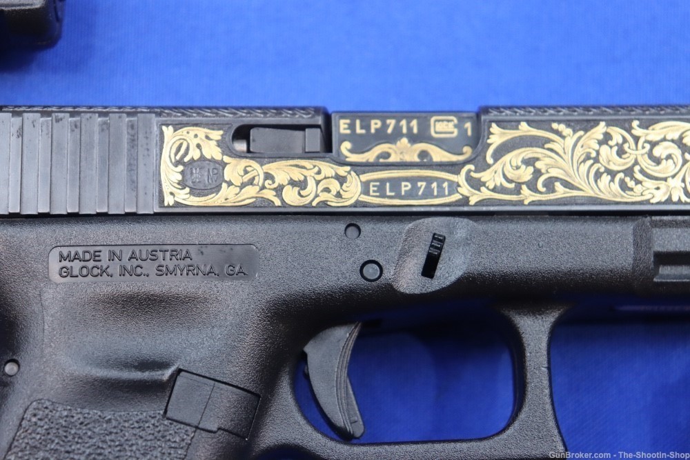 #1 of 10 Sets ELP Factory Engraved & Gold Inlaid Glock Model G19 Pistol Set-img-15