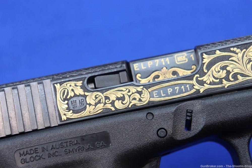 #1 of 10 Sets ELP Factory Engraved & Gold Inlaid Glock Model G19 Pistol Set-img-43