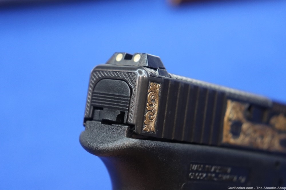 #1 of 10 Sets ELP Factory Engraved & Gold Inlaid Glock Model G19 Pistol Set-img-45