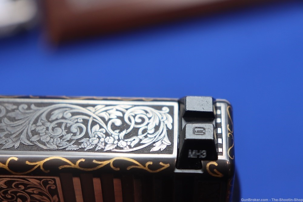 #1 of 10 Sets ELP Factory Engraved & Gold Inlaid Glock Model G19 Pistol Set-img-82