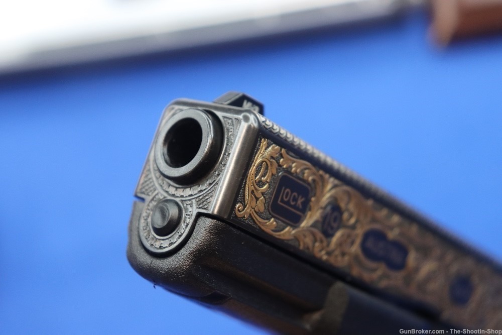 #1 of 10 Sets ELP Factory Engraved & Gold Inlaid Glock Model G19 Pistol Set-img-52