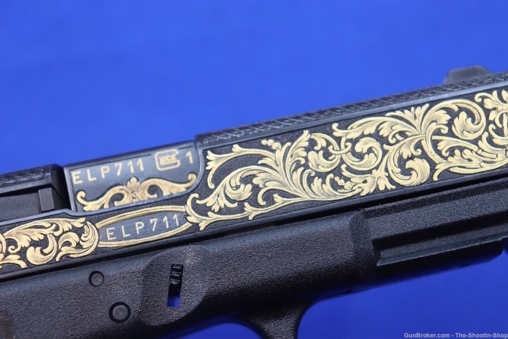 #1 of 10 Sets ELP Factory Engraved & Gold Inlaid Glock Model G19 Pistol Set-img-42