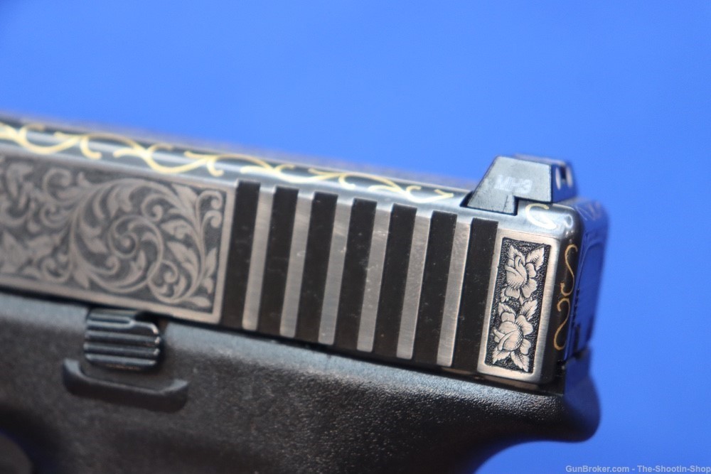 #1 of 10 Sets ELP Factory Engraved & Gold Inlaid Glock Model G19 Pistol Set-img-71