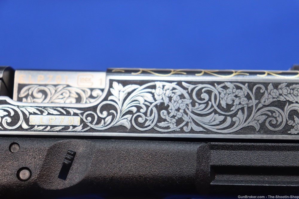 #1 of 10 Sets ELP Factory Engraved & Gold Inlaid Glock Model G19 Pistol Set-img-64