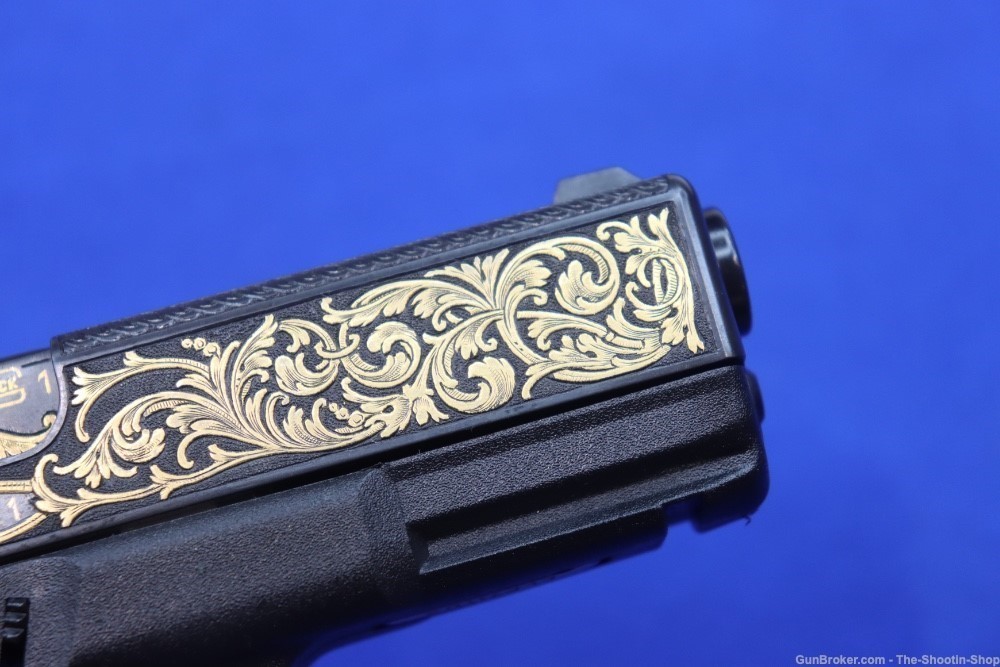 #1 of 10 Sets ELP Factory Engraved & Gold Inlaid Glock Model G19 Pistol Set-img-41