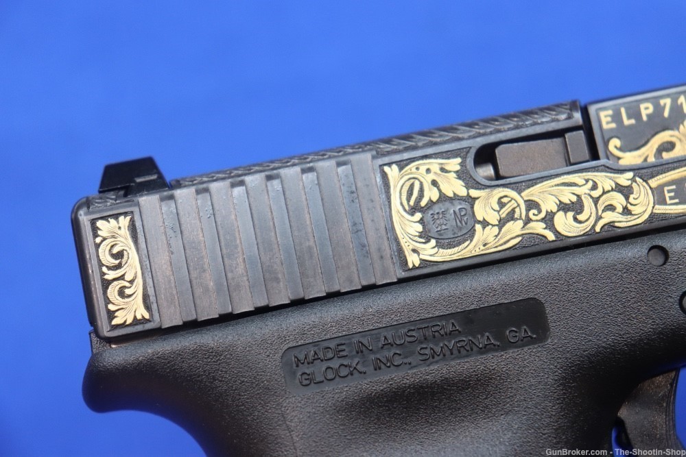 #1 of 10 Sets ELP Factory Engraved & Gold Inlaid Glock Model G19 Pistol Set-img-44