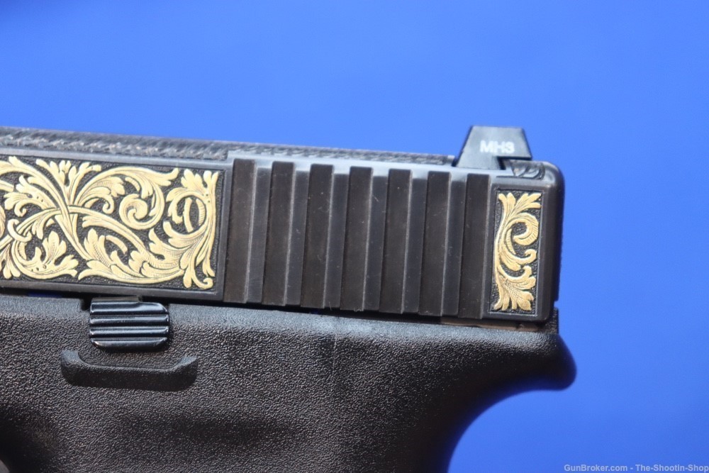 #1 of 10 Sets ELP Factory Engraved & Gold Inlaid Glock Model G19 Pistol Set-img-48