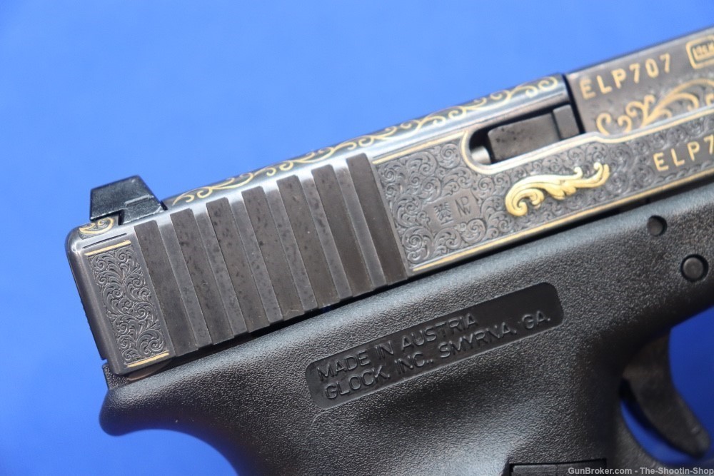#1 of 10 Sets ELP Factory Engraved & Gold Inlaid Glock Model G19 Pistol Set-img-30