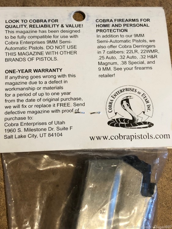 Cobra Patriot 9mm pistol magazines-img-4