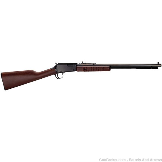 Henry H003T Pump Rifle 22 LR, RH, 19.75 in, Blued, Wood Stk, 15+1 Rnd-img-0