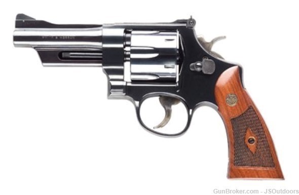 Smith & Wesson M27 .357 Mag 4" Bbl Blued/Wood 6 Round Revolver-img-0