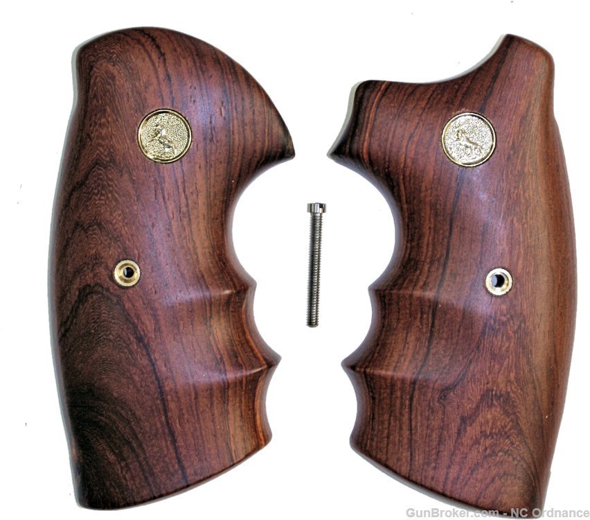 Colt Python Combat Rosewood Grips With Medallions-img-0