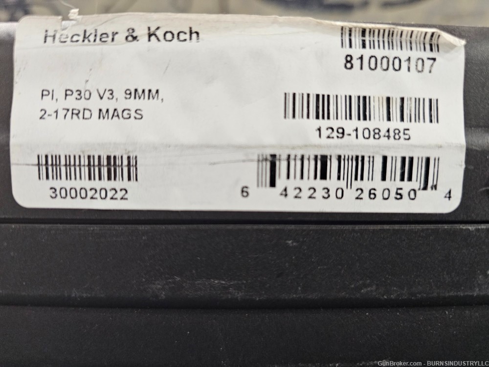 H&K P30 V3 9mm HK V3 P30 Heckler & Koch 81000107 -img-10