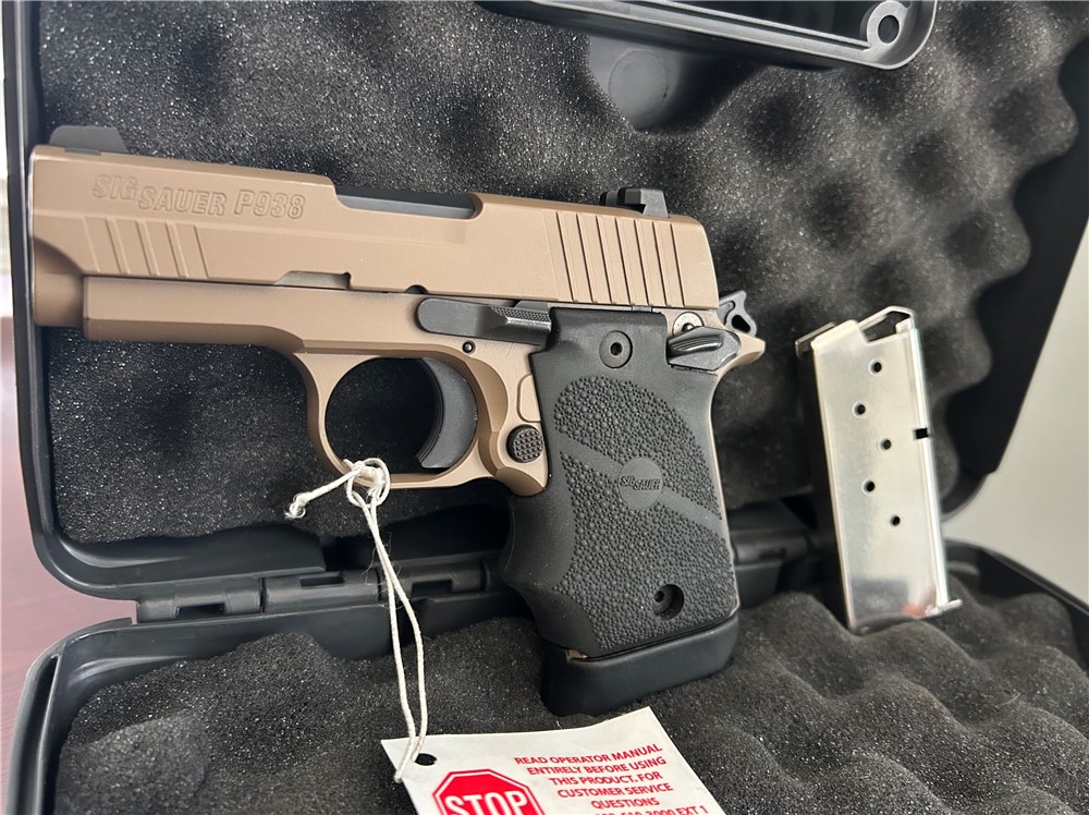 Sig Sauer *RARE* P938 9mm SCORPION BRG AMBISafety 3" (2 mags 7 & 6 rds)-img-0