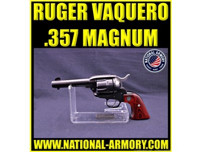 2016 RUGER VAQUERO 357 MAGNUM 4.62" BBL HARDWOOD GRIPS BLUED FINISH