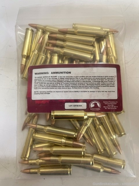 50 Rds Sentinel Precision 222 Rem 55gr BTHP Factory New Condition-img-1