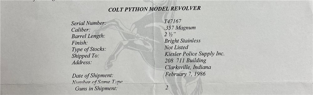 1986 Colt Python 2 1/2" BSS 150th Anniversary Consumer Unfired NIB!-img-31