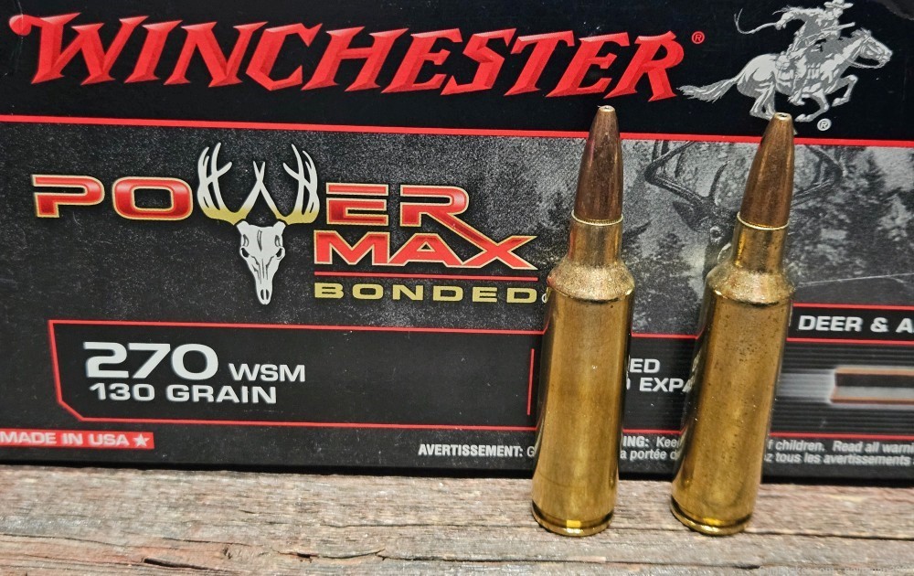 Winchester Power-Max Bonded 270 WSM Short Magnum 130gr Ammo 20 Rounds-img-2