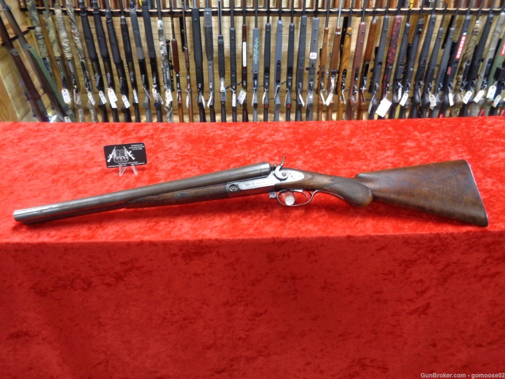1875 PARKER Bros COACH Gun 10 Ga SxS Double Barrel Shotgun ANTIQUE WE TRADE-img-1