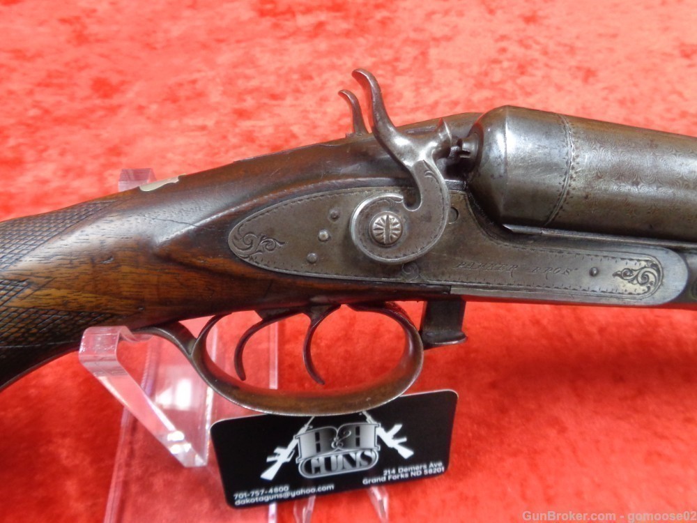 1875 PARKER Bros COACH Gun 10 Ga SxS Double Barrel Shotgun ANTIQUE WE TRADE-img-3