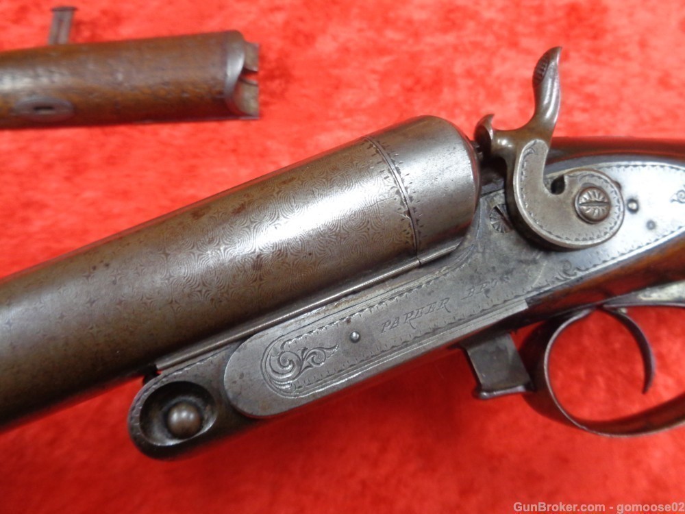 1875 PARKER Bros COACH Gun 10 Ga SxS Double Barrel Shotgun ANTIQUE WE TRADE-img-48