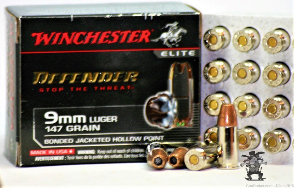 WINCHESTER DEFENDER "Stop The Threat" 9mm Bonded 147 Grain HOLLOW POINT 20 -img-1