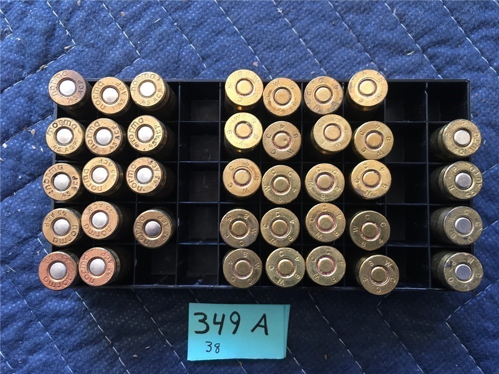 349a] 41 Rnds 45 ACP Auto Ammo 14 Norma FMJ 20 WCC FMJ 4 Hollow Point-img-0