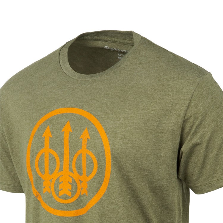 BERETTA Men Trident Logo SS T-Shirt, Color: Heather Mil Green, Size: M-img-4