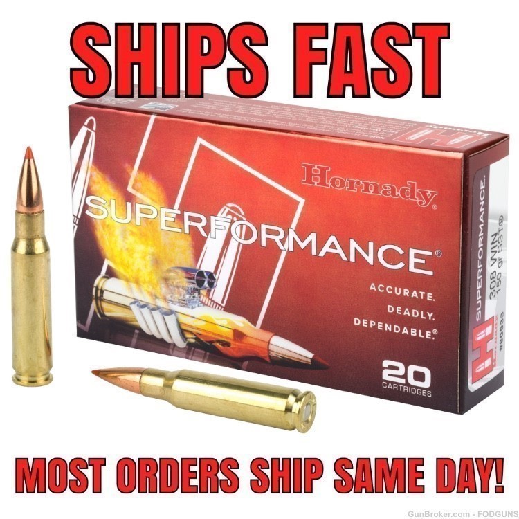Hornady Superformance 308 Win 150 Grain SST 20 Rounds - $10 shipping-img-0