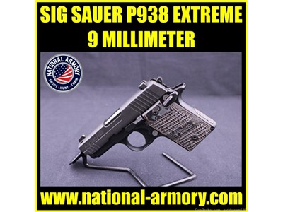 SIG SAUER P938 EXTREME 9MM 3" 1911 STYLE TRITIUM NIGHT SIGHTS CARRY GUN 