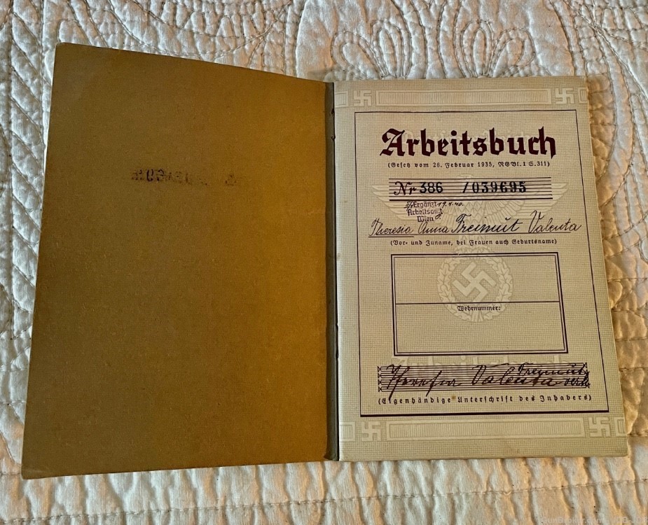 W.W. II. German Work Book, Arbeitsbuch, No. 386 039695-img-2