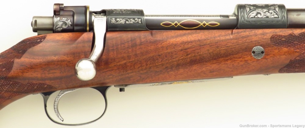 Custom FN Mauser 98 .30-06, Byron Burgess engraving, gold, 98%, layaway-img-4