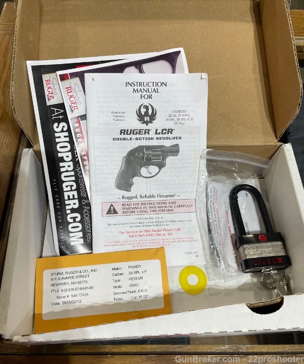 Ruger LCR 38 Spl +P with soft case & factory box.  Excellent condition!-img-17