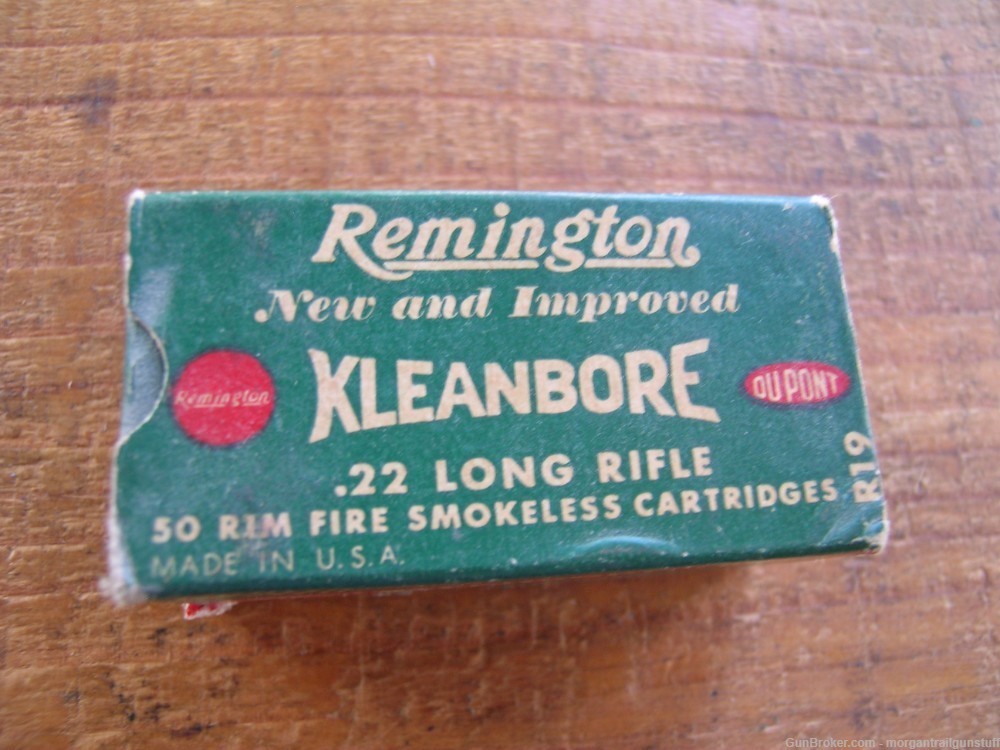 Vintage Remington Kleanbore 22 LR Smokeless Ammo Bx/50-img-0