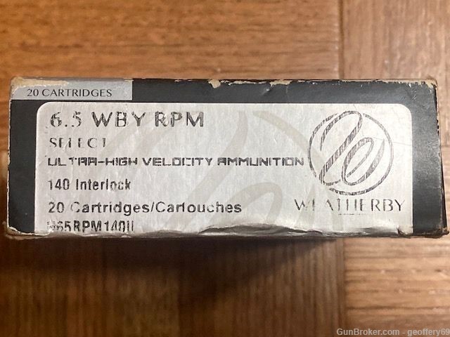 6.5 RPM Weatherby 140gr Interlock SP Rifle Ammo 20rds W65RPM140IL-img-1